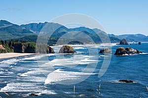 Ecola State Park in Oregon on a sunny summer day