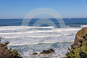 Ecola state park overlooking the Pacific and Ocean Oregon