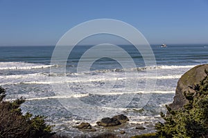 Ecola state park overlooking the Pacific and Ocean Oregon