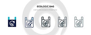 Ecologic bag icon in different style vector illustration. two colored and black ecologic bag vector icons designed in filled,