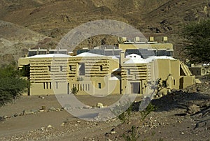 Ecologic building in the desert photo