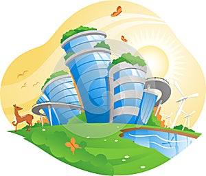 Ecologic city illustration