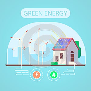 Ecologic house and green energy concept