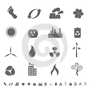 Ecologic symbols icon set