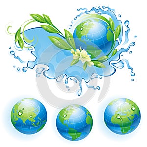 Ecological background with the globe.