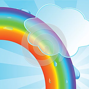 Ecological background with a rainbow