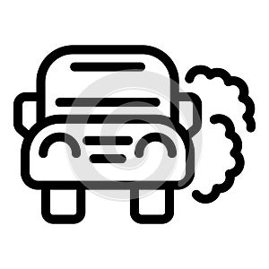 Ecological car fumes icon outline vector. Motor vehicle