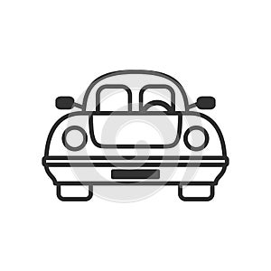 Ecological Car Outline Flat Icon on White