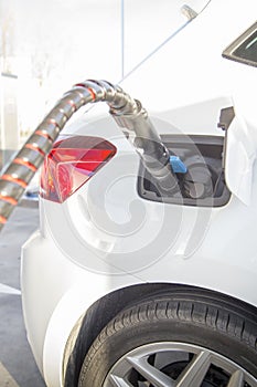 Ecological car refueling the CNG tank