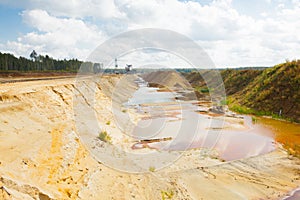 Ecological catastrophy in mud sand quarry photo