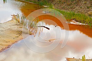 Ecological catastrophy in mud sand quarry photo