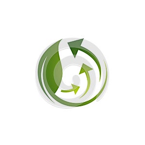 ecological circle arrows recycle logo. recycling signs creative illustration concept