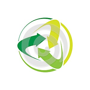 ecological circle arrows recycle logo. recycling signs creative illustration concept