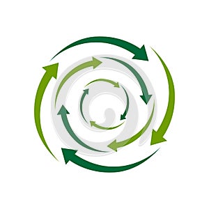 ecological circle arrows recycling logo. Recycle signs creative illustration concept