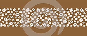 Ecological coffee beans, seamless pattern, vector illustration