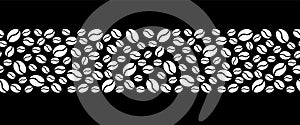 Ecological coffee beans, seamless pattern, vector illustration