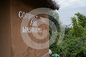 Ecological composting toilet on countryside