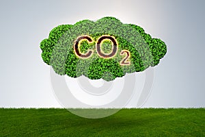 The ecological concept of greenhouse gas emissions - 3d rendering photo