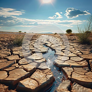 Ecological crisis Drought illustrates water scarcity and environmental concerns