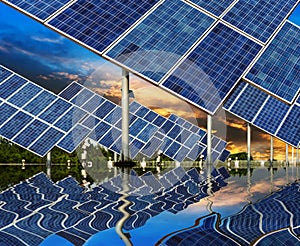 Ecological energy renewable solar panel plant