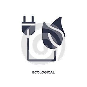 ecological energy source icon on white background. Simple element illustration from ecology concept