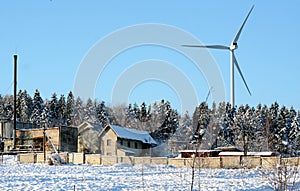 Ecologico energia vento turbina inverno 