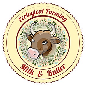 Ecological Farming Milk and Butter label