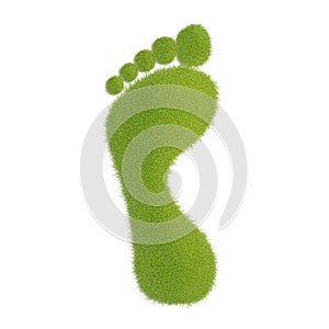 Ecological footprint concept illustration. Grass patch footprint