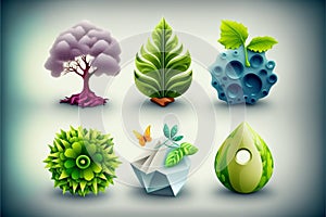 Ecological green energy icons collection