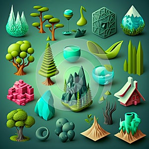 Ecological green energy icons collection