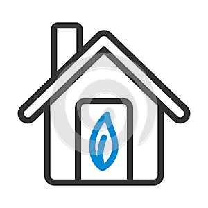 Ecological Home With Leaf Icon