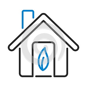 Ecological Home With Leaf Icon