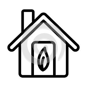 Ecological Home With Leaf Icon