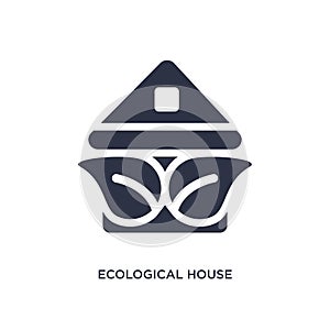 ecological house icon on white background. Simple element illustration from ecology concept
