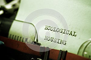 Ecological housing text