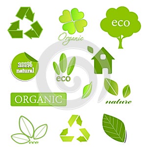 Ecological icons on white