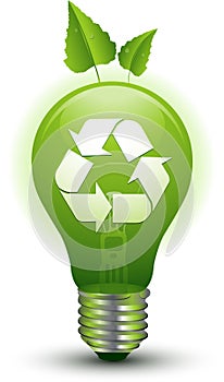 Ecological idea green lightbulb