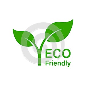 Ecological Organic Plant Symbol for Healthy Food. Bio Plant Stamp. Eco Friendly Emblem for Product. Natural Green Leaf