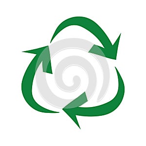 Ecological recycle logo vector.Green arrows