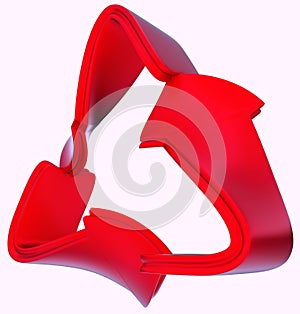 Ecological and recycling concept: red symbol