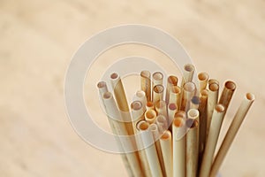 Ecological reed straws with space for text.