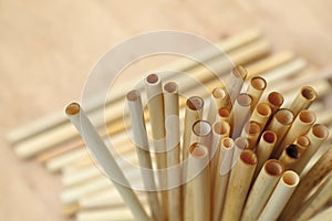 Ecological reed straws with space for text.