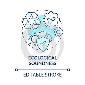 Ecological soundness blue concept icon