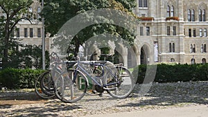 Ecological transportation. Bicycle parking