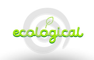 ecological word concept with green leaf logo icon company design