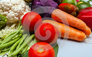 Ecologicaly clean. Different raw vegetables background.Healthy eating. photo
