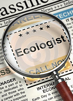 Ecologist Hiring Now. 3D. photo