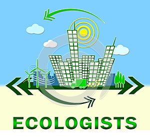 Ecologists Showing Earth Day Environment 3d Illustration