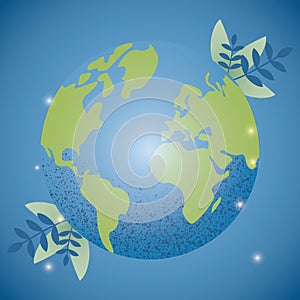 Ecology Background, blue planet world banner
