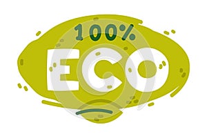 Ecology Badge and Green Eco Label or Sticker Vector Template